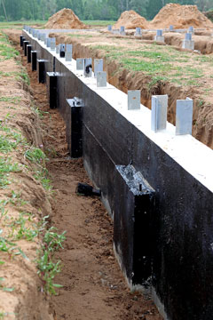 a concrete foundation