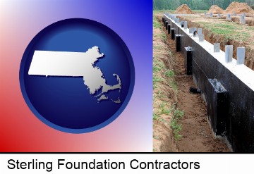 a concrete foundation in Sterling, MA